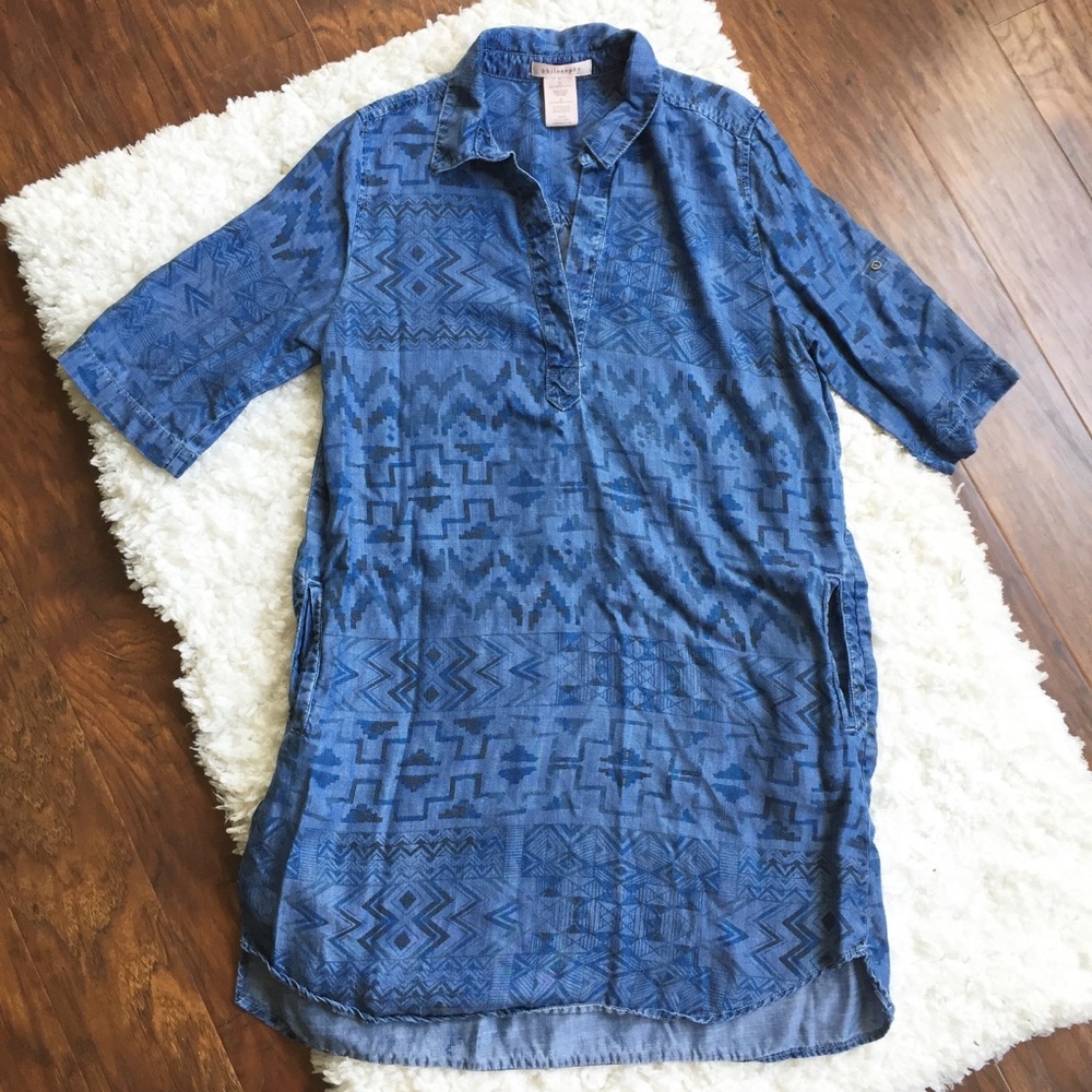 Philosophy Chambray Tribal Print Dress